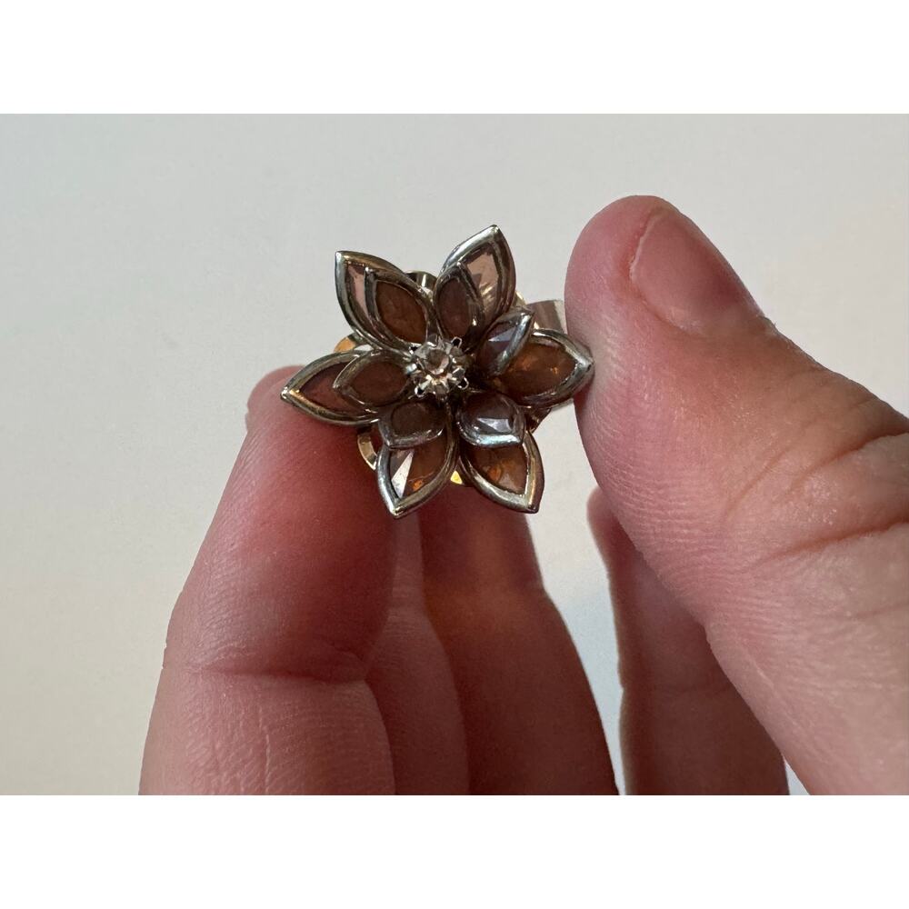 Silver Flower Adjustable ring - Picture 7 of 8